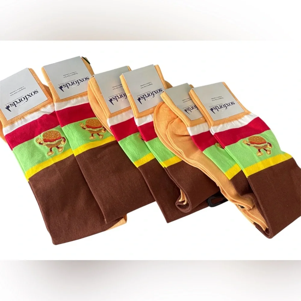6 Pairs Of Soxfords Golden Arches  Hamburger Socks